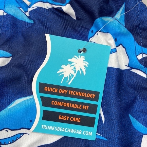 Trunks Surf & Swim Boys Shark Striped Print Swim Trunk Board Shorts Size XL NWT - Picture 5 of 15
